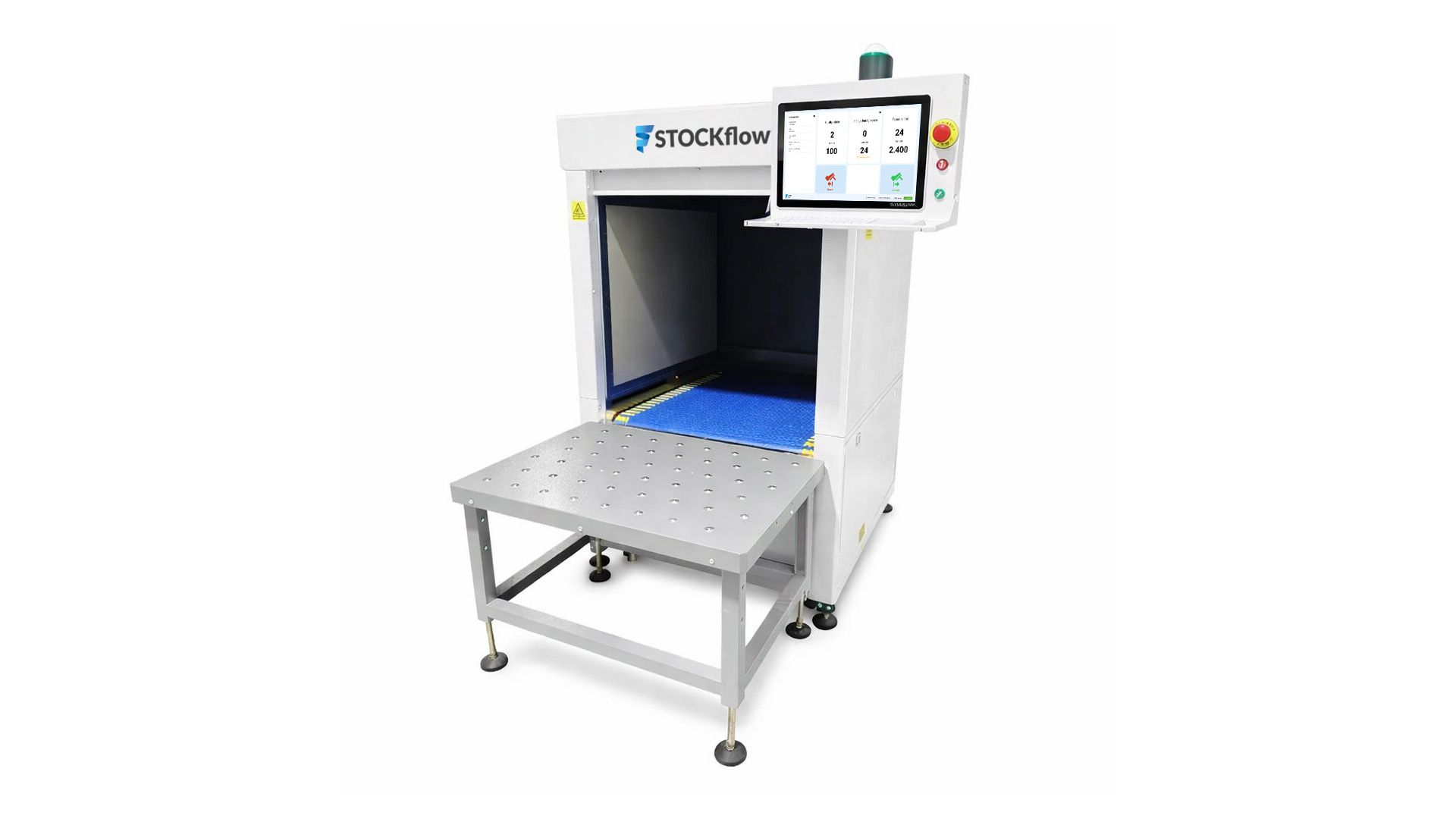 Een RFID-scanstation waarin een doos als begrensde verzameling wordt uitgelezen.
